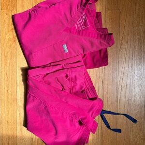 Figs Bright Pink Scrub Set